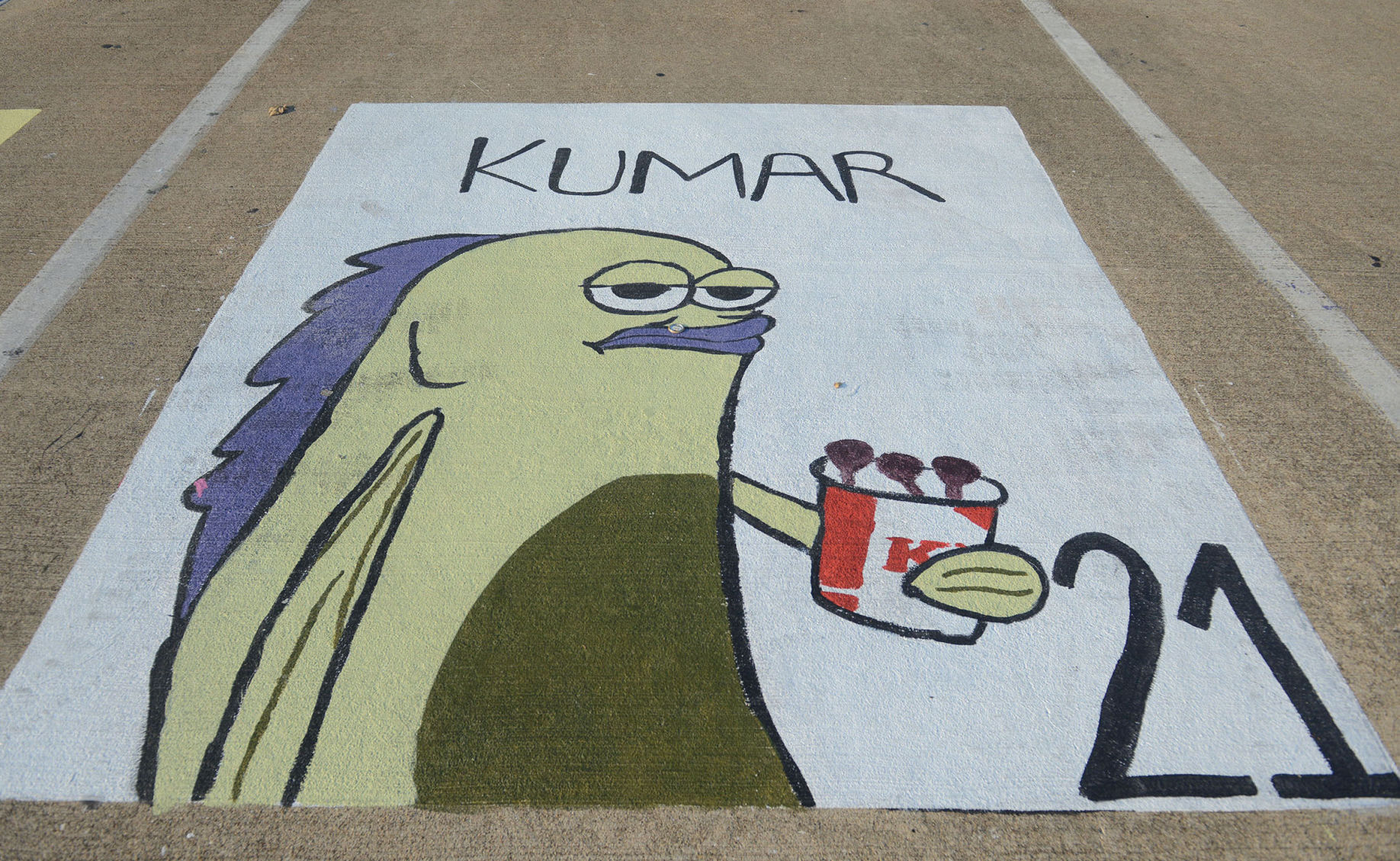 A&M Consolidated HS painted parking spots